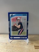 2024 Panini Donruss Drake Maye Blue Press Proof #379 card