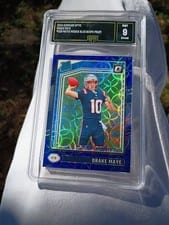2024 Panini Donruss Optic Drake Maye Blue Scope #229 card