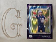 2024 Panini Donruss Optic Drake Maye Purple Shock #229 card