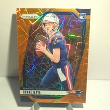 2024 Panini Prizm Drake Maye Orange Lazer #329 card