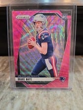 2024 Panini Prizm Drake Maye Pink Wave #329 card