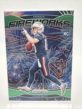2024 Panini Prizm Fireworks Drake Maye Green #22 card