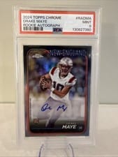 2024 Topps Chrome Rookie Autographs Drake Maye #RA-DMA card