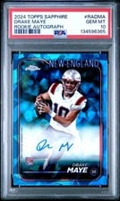 2024 Topps Chrome Sapphire Edition Rookies Autographs Sapphire Drake Maye #RA-DMA card