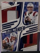 2025 Panini Absolute Team Tandem Materials Drake Maye / Hunter Henry #TTM-NEP card
