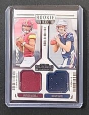 2024 Panini Contenders Rookie Ticket Dual Swatch Drake Maye / Jayden Daniels #13