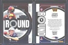 2024 Panini Contenders Round Numbers Drake Maye / Jayden Daniels #1