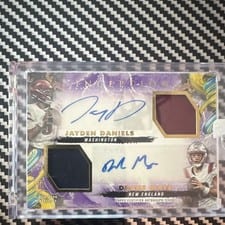 2024 Topps Inception Dual Rookie Relic Autographs Drake Maye / Jayden Daniels #DRRA-DM