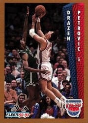 1992-93 Fleer Base Set Drazen Petrovic #147 card