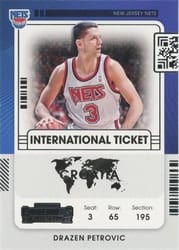 2021-22 Panini Contenders International Ticket Drazen Petrovic #12 card