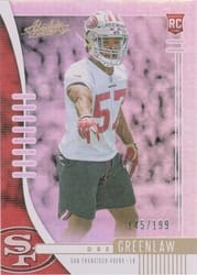2019 Panini Absolute Base Set Dre Greenlaw #186 card