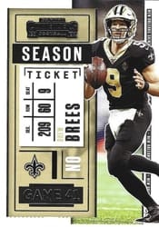 2020 Panini Contenders Base Set Drew Brees #40 card