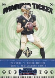 2020 Panini Contenders Winning Ticket Drew Brees #WT6 card