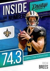 2020 Panini Prestige Inside the Numbers Drew Brees #IN-DB card