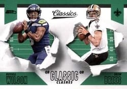 2018 Panini Classics Classic Clashes Drew Brees / Russell Wilson #15 card