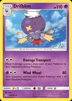 Ultra Prism Drifblim #52 card