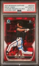 2023 Bowman Chrome Sapphire Autographs Druw Jones #BSPA-DJ card