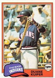 1981 Topps Base Set Duane Kuiper #612 card