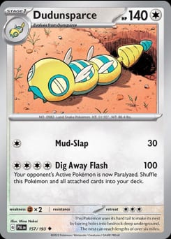 2023 Paldea Evolved Dudunsparce #157 card