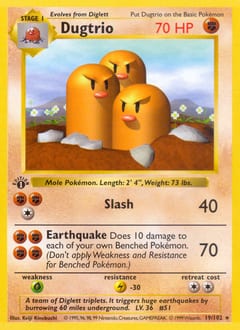 1999 Base Dugtrio #19 card