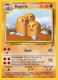 2000 Base Set 2 Dugtrio #23 card