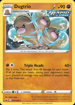 2021 Chilling Reign Dugtrio #77 card
