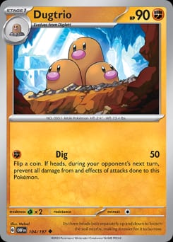 2023 Obsidian Flames Dugtrio #104 card