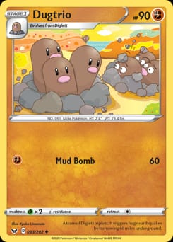 2020 Sword & Shield Dugtrio #93 card