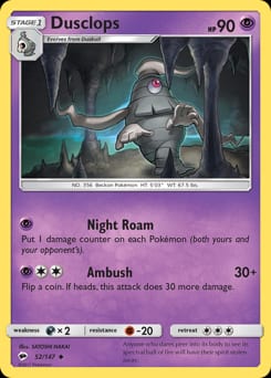Burning Shadows Dusclops #52 card