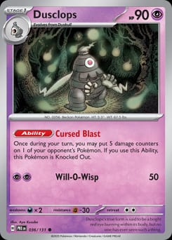 Prismatic Evolutions Dusclops #36 card