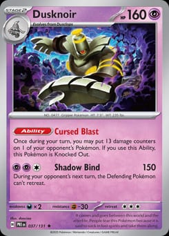 Prismatic Evolutions Dusknoir #37 card