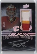 2023-24 SPx UD Black Lustrous Rookie Autograph Patch Dustin Wolf #LRAP-DW card