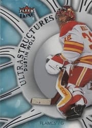 2025-26 Fleer Ultra Ultrastructures Dustin Wolf #SR 12 of 25 card