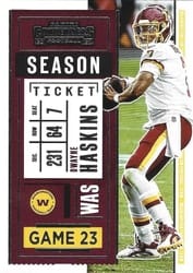 2020 Panini Contenders Base Set Dwayne Haskins #6 card