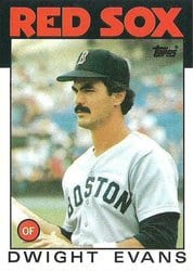 1986 Topps Base Set Dwight Evans #60 card