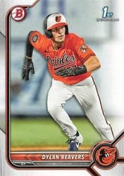 2022 Bowman Draft Base Set Dylan Beavers #BD-160 card
