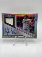2021 Bowman Chrome Autograph Relics Dylan Carlson #BCAR-DC card