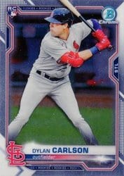 2021 Bowman Chrome Base Set Dylan Carlson #45 card