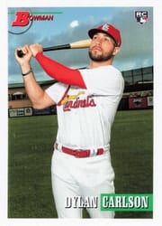 2021 Bowman Heritage Base Set Dylan Carlson #30b card
