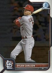 2022 Bowman Chrome Base Set Dylan Carlson #57 card