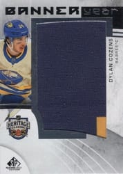 2022-23 SP Game Used 2022 NHL Heritage Classic Banner Year Relics Dylan Cozens #BYHC-DC card