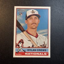 2025 Topps Heritage Dylan Crews Alternate Cartoon Variation #247 card