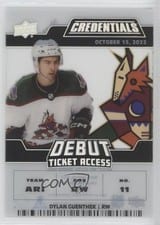 2022-23 Upper Deck Credentials Acetate Debut Ticket Access Dylan Guenther #DTA-DG card