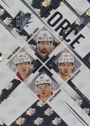 2024-25 SPx Force Dylan Larkin/Lucas Raymond/Moritz Seider/Alex DeBrincat #SF-LRSD card