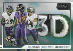 2020 Score 3D Earl Thomas III / Marcus Peters / Marlon Humphrey #3D-EMM card