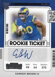 2021 Panini Contenders Base Set Earnest Brown IV #291 card