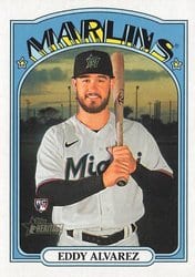2021 Topps Heritage Base Set Eddy Alvarez #528 card