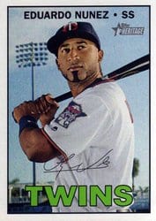 2016 Topps Heritage Base Set Eduardo Nunez #612 card