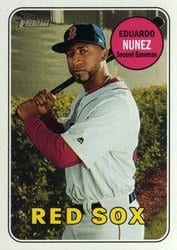 2018 Topps Heritage Base Set Eduardo Nunez #519 card