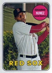 2018 Topps Heritage Base Set Eduardo Nunez #712 card
